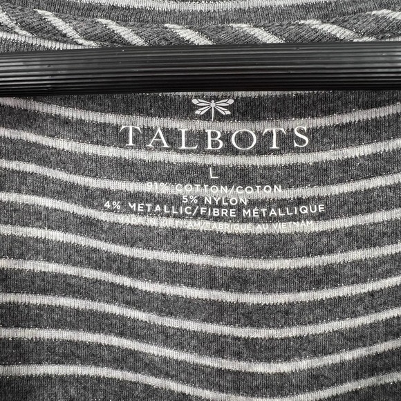 Talbots Womens Size Large Glitter Sparkle Long Sleeve Blouse Shirt Top Christmas - Picture 3 of 7